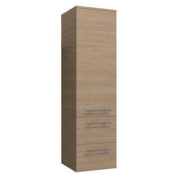 Badea Mittelschrank 35 cm, 1 Tür, 2 Auszüge, 2 Glaseinlegeböden, Abdeckplatte