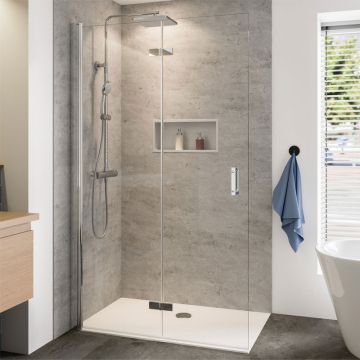 Breuer Panorama Walk In Dusche - Drehfalttür alleinstehend 90 cm