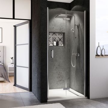 Breuer Panorama Duschtür für Nische - 90 cm Drehfalttür