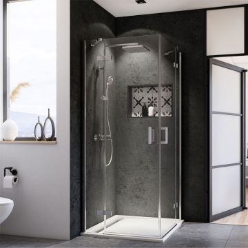 Breuer Panorama Dusche mit Eckeinstieg - 2 Drehtüren 80 x 80 cm Ambiente 1