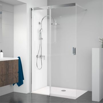 Breuer Panorama Walk In Dusche - 160 cm Schiebetür mit Festteil, Anschlag links