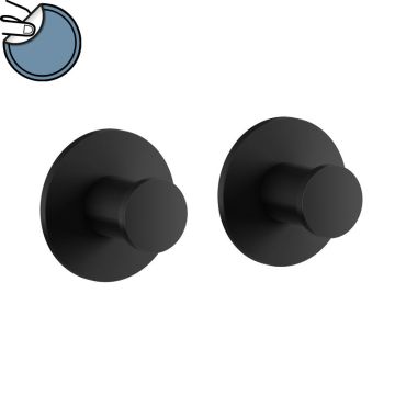 badshop.de Design Haken - Hakenleiste Handtuchhaken 2 Stück schwarz