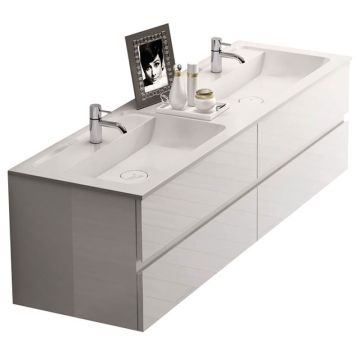 Burgbad Bel Mineralguss Doppelwaschtisch mit Unterschrank