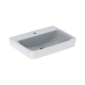 Geberit Renova Plan Waschtisch - Hahnloch, weiß, KeraTect