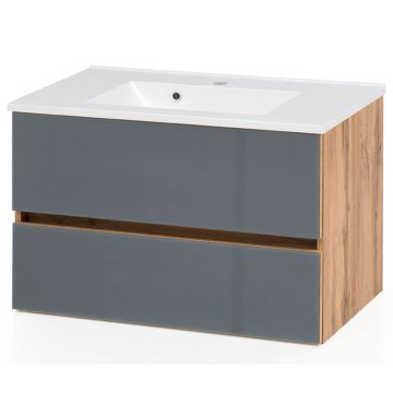 Held Möbel Helsinki Mineralgussbecken mit Unterschrank 80 cm