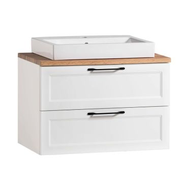 Held Möbel Lugo Aufsatzwaschtisch mit Unterschrank 80 cm Front