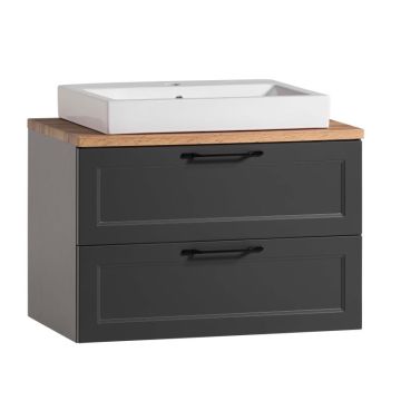 Held Möbel Lugo Waschtisch mit Aufsatzbecken 80 cm Front