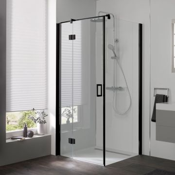 HSK Aperto pendelbare Drehtür an Nebenteil mit Seitenwand