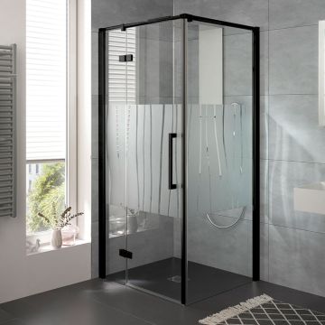 HSK Atelier Plan Drehtür an Nebenteil mit Seitenwand