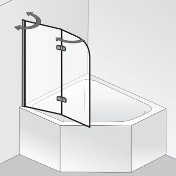 HSK Exklusiv 2.0 Badewannenaufsatz 2 bewegliche Elemente