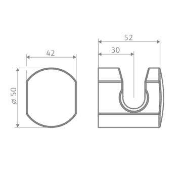 HSK Shower und Co Handbrausehalter AquaXPro Rund Skizze