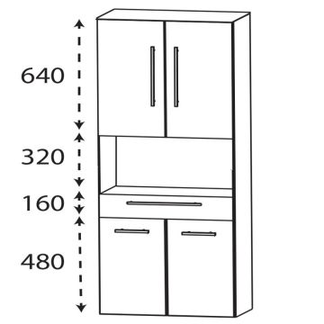 Laguna Ergänzungsschrank Hochschrank - 60 cm Skizze