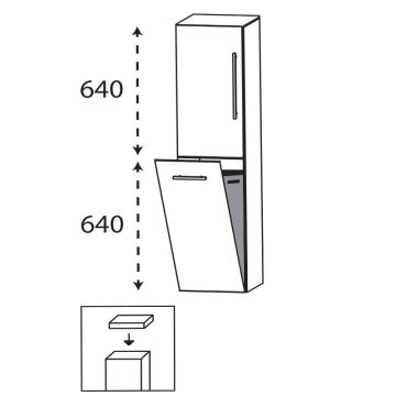 Laguna Ergänzungsschrank Mittelschrank - 30 cm Skizze