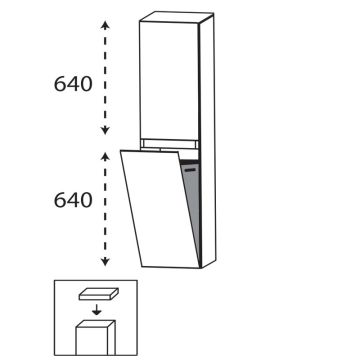 Laguna Ergänzungsschrank Mittelschrank - 30 cm Skizze