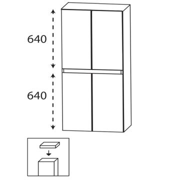 Laguna Ergänzungsschrank Mittelschrank - 60 cm Skizze