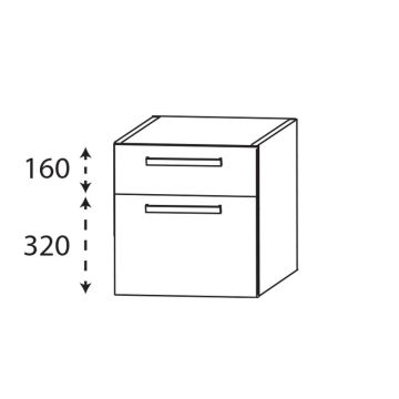 Laguna Platino 2.0 Plattenunterschrank - 30 cm Skizze