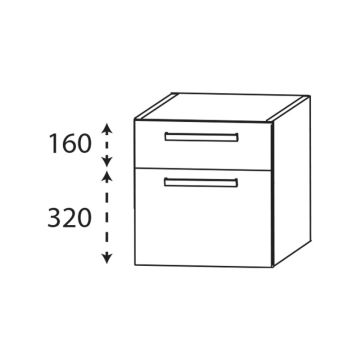 Laguna Platino 2.0 Plattenunterschrank - 40 cm Skizze