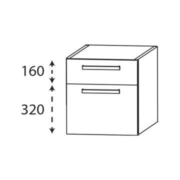 Laguna Platino 2.0 Plattenunterschrank - 50 cm Skizze