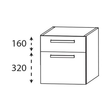 Laguna Platino 2.0 Plattenunterschrank - 70 cm Skizze