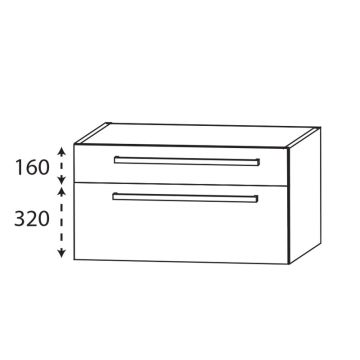 Laguna Platino 2.0 Waschtischunterschrank - 60 cm Skizze