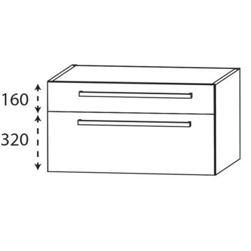 Laguna Platino 2.0 Waschtischunterschrank - 70 cm Skizze