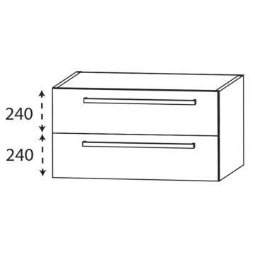 Laguna Platino 2.0 Waschtischunterschrank - 100 cm Skizze