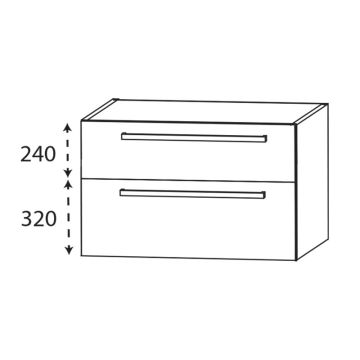 Laguna Platino 2.0 Waschtischunterschrank - 70 cm Skizze