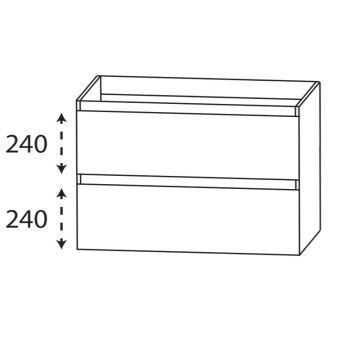 Laguna Reflex Waschtischunterschrank - 100 cm Skizze