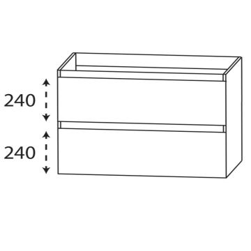 Laguna Reflex Waschtischunterschrank - 140 cm Skizze