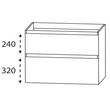Laguna Reflex Waschtischunterschrank - 140 cm Skizze