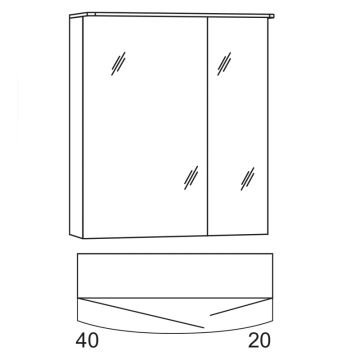 Marlin Bad 3040 - CITYplus Spiegelschrank - 60 cm Skizze