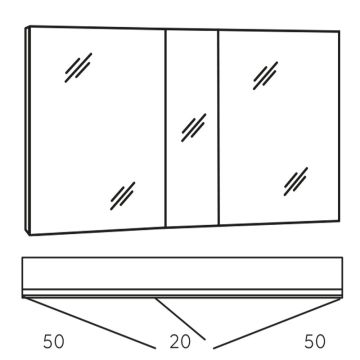 Marlin Bad 3980 Spiegelschrank - 120 cm Skizze