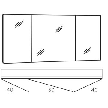 Marlin Bad 3980 Spiegelschrank - 130 cm Skizze