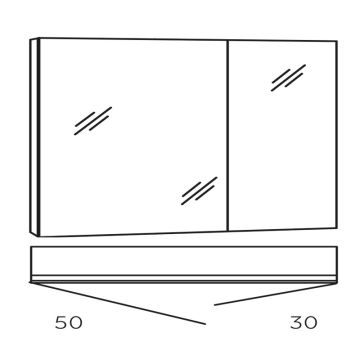 Marlin Bad 3980 Spiegelschrank - 80 cm Skizze
