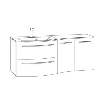 Marlin Bad 3280 Waschtisch mit Unterschrank - 120,4 cm Skizze