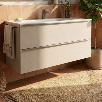 Nobilia Pure Mineralguss-Waschtisch mit Unterschrank Set 121 cm Ambi