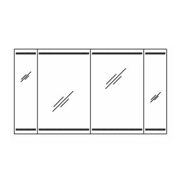 Pelipal PCON Spiegelschrank 126 cm Skizze
