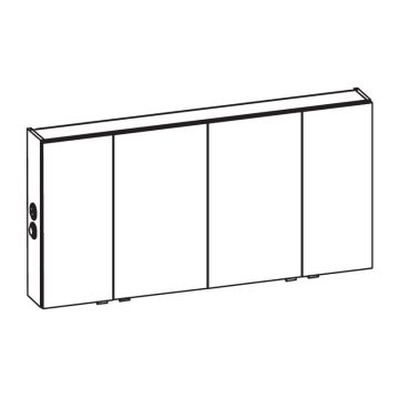 Pelipal Spiegelschrank 140 cm Skizze