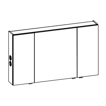 Pelipal Spiegelschrank 100 cm Skizze