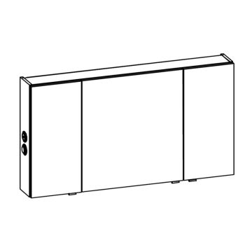 Pelipal Spiegelschrank 120 cm Skizze