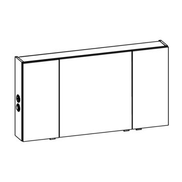 Pelipal Spiegelschrank 130 cm Skizze