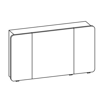 Pelipal Spiegelschrank 130 cm Skizze