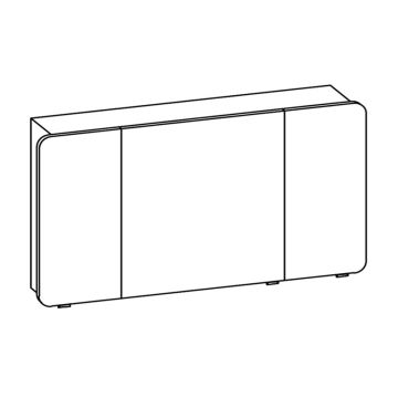 Pelipal Spiegelschrank 140 cm Skizze