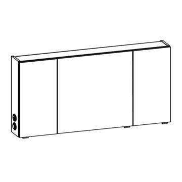Pelipal Spiegelschrank 140 cm Skizze