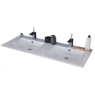 Puris Cool Line Möbelwaschtisch Keramik Doppelwaschtisch 122 cm