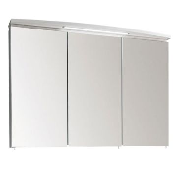 Puris Speed Spiegelschrank mit 3 Spiegeldrehtüren und LED Einbauleuchte 1200 mm