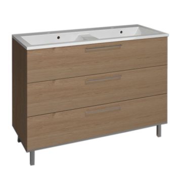 Puris Quada Mineralguss-Doppel-WT und Waschtischunterschrank 120 cm