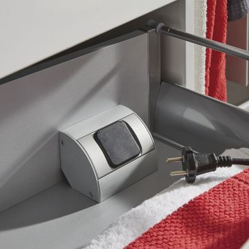 Puris Zubehör Steckdosen-Element Badmöbel mit Einbau in den Waschtischunterschra