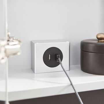 Puris Zubehör Steckdosen-Element Spiegelschrank - USB Steckdose