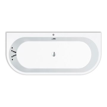 Repabad Livorno 180 x 80 cm oval f Wand, mit Rückentherapie